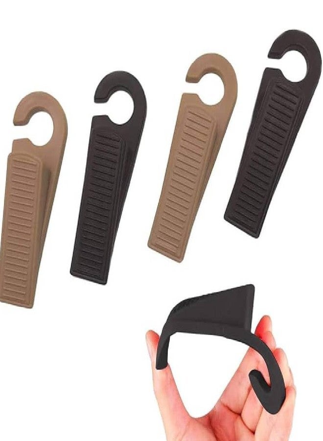 Clickswift®4-Pack Silicone Door Stoppers with Hook, Non-Slip Rubber Wedge Door Stopper for Home and Office Use, Flexible and Durable Door Holder for All Floor Types, Door Stop Wedges (Multicolours) - Image 1